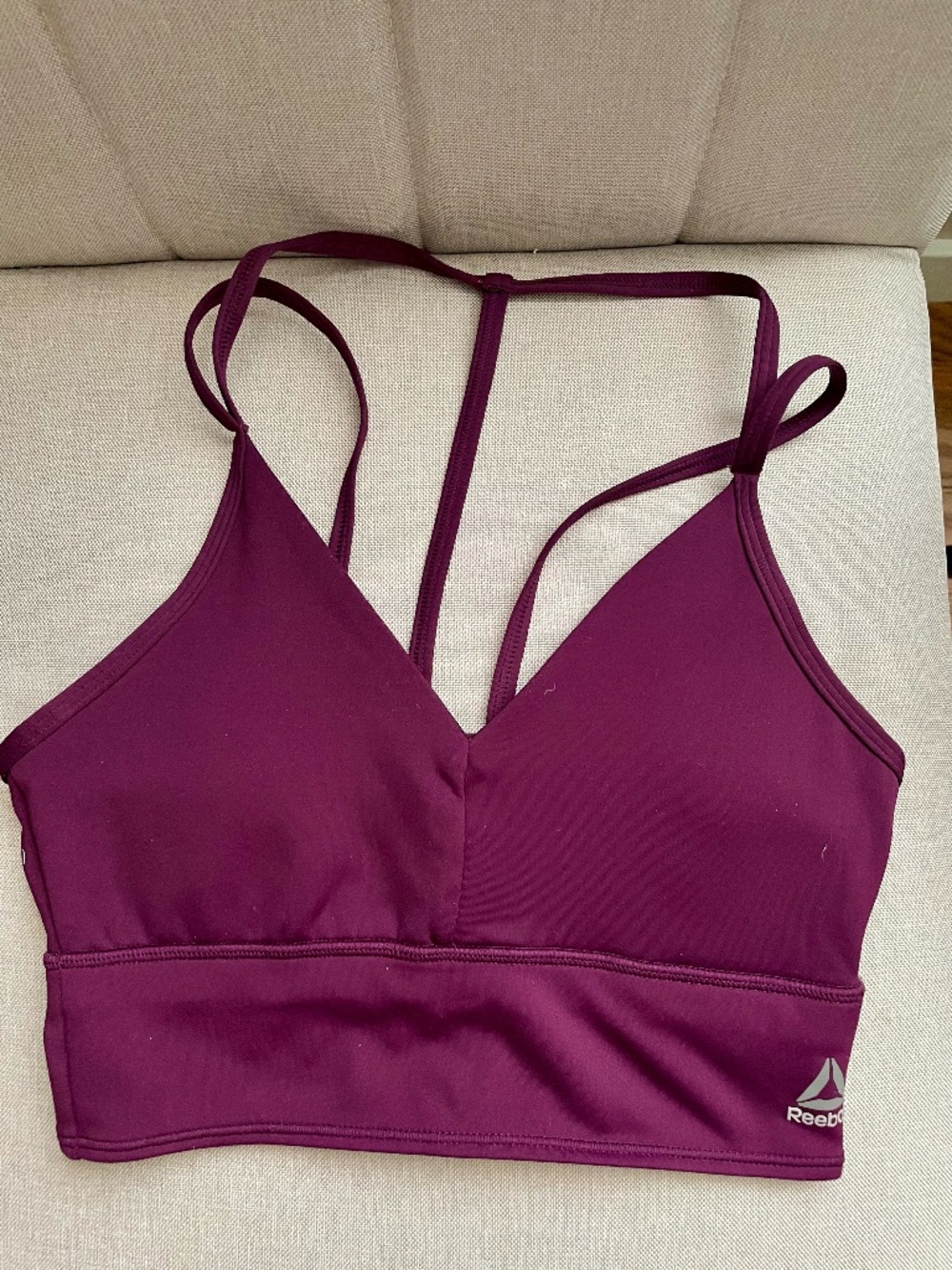 Reebok x Les Mills Collab Plum Multi-Strap Sports Bra Black Lining Low XS